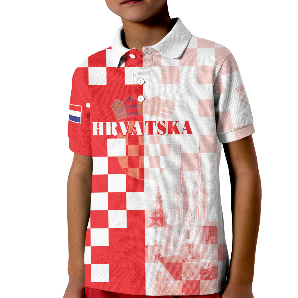 Personalized Croatia Hrvatska Kid Polo Shirt National Day 2026 Red Version