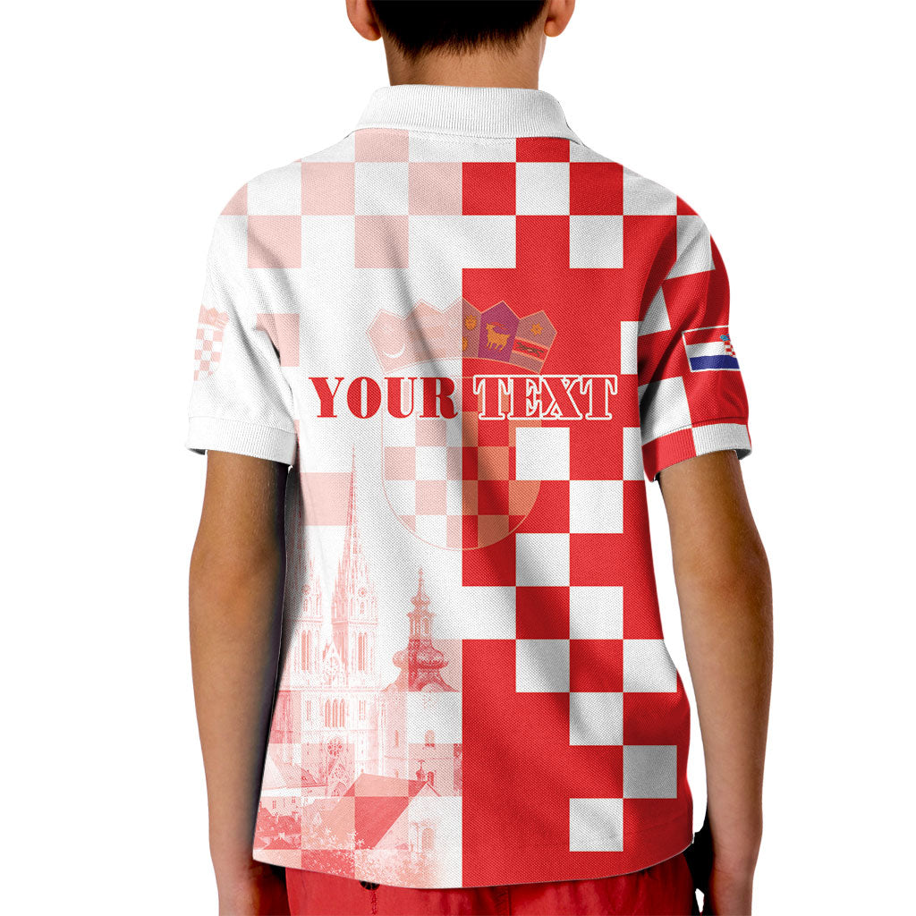 Personalized Croatia Hrvatska Kid Polo Shirt National Day 2026 Red Version