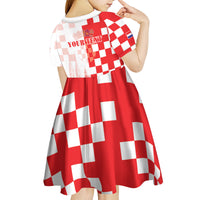 Personalized Croatia Hrvatska Kid Short Sleeve Dress National Day 2026 Red Version