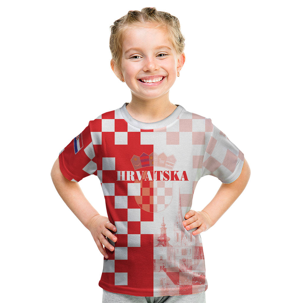 Personalized Croatia Hrvatska Kid T Shirt National Day 2026 Red Version