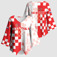 Personalized Croatia Hrvatska Kimono Sleeve Blouse National Day 2026 Red Version