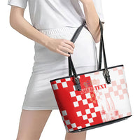 Personalized Croatia Hrvatska Leather Tote Bag National Day 2026 Red Version
