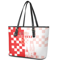 Personalized Croatia Hrvatska Leather Tote Bag National Day 2026 Red Version