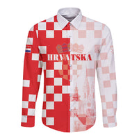 Personalized Croatia Hrvatska Long Sleeve Button Shirt National Day 2026 Red Version