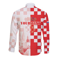 Personalized Croatia Hrvatska Long Sleeve Button Shirt National Day 2026 Red Version