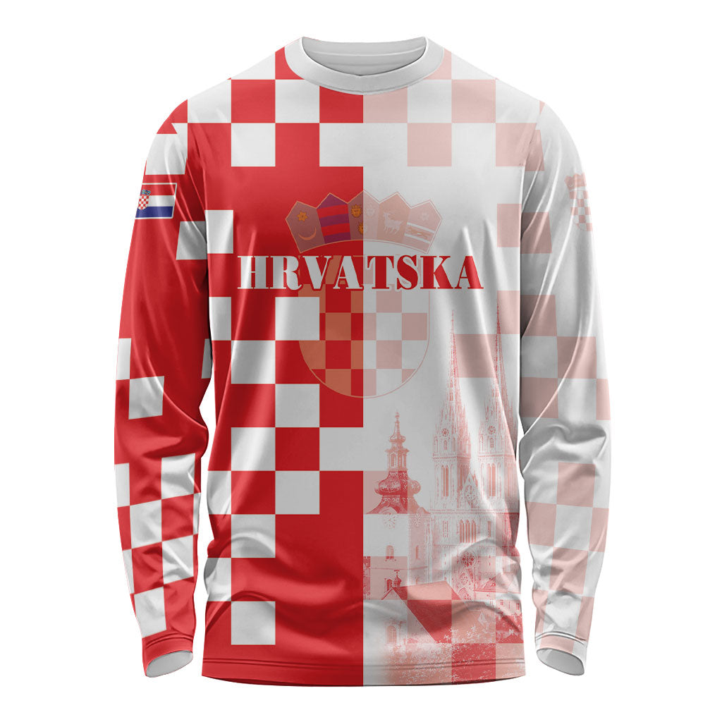 Personalized Croatia Hrvatska Long Sleeve Shirt National Day 2026 Red Version