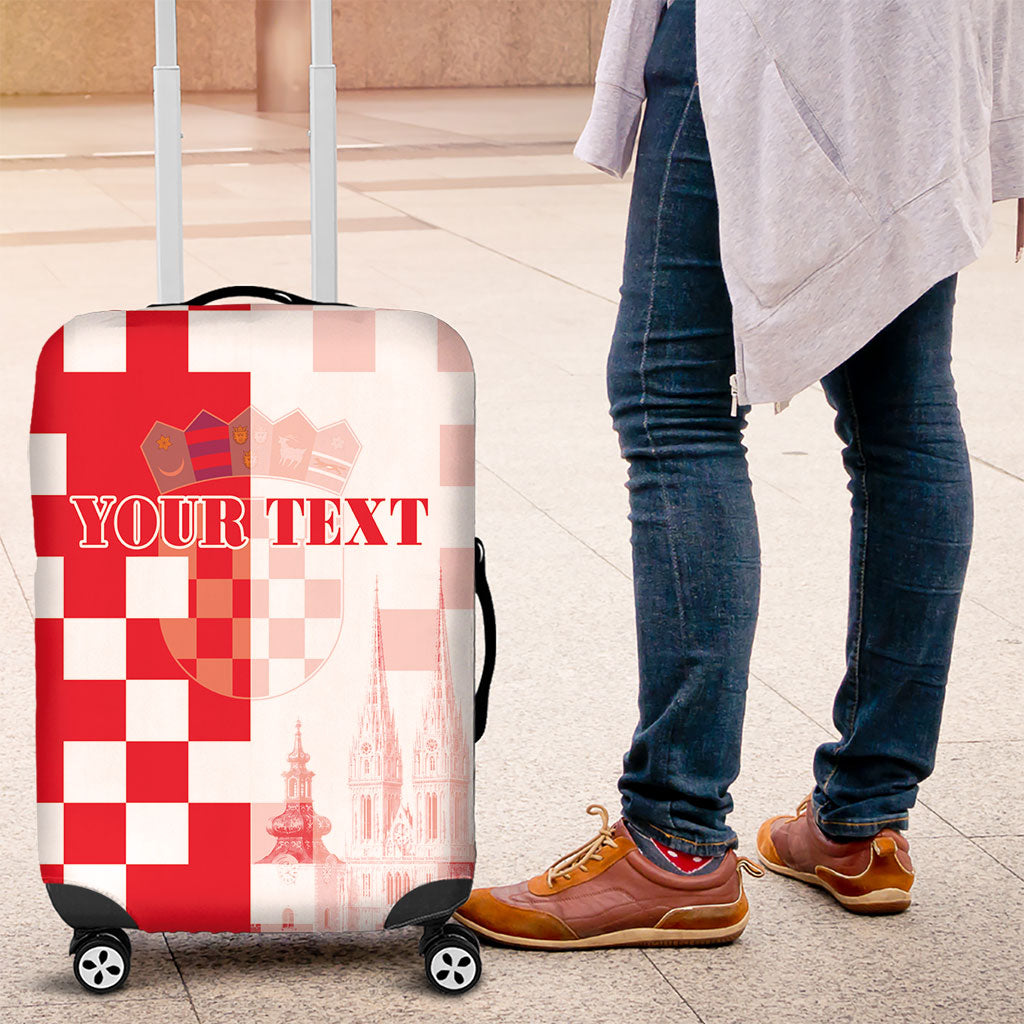 Personalized Croatia Hrvatska Luggage Cover National Day 2026 Red Version