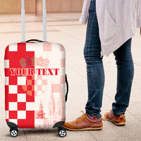 Personalized Croatia Hrvatska Luggage Cover National Day 2026 Red Version