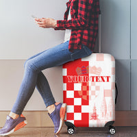 Personalized Croatia Hrvatska Luggage Cover National Day 2026 Red Version