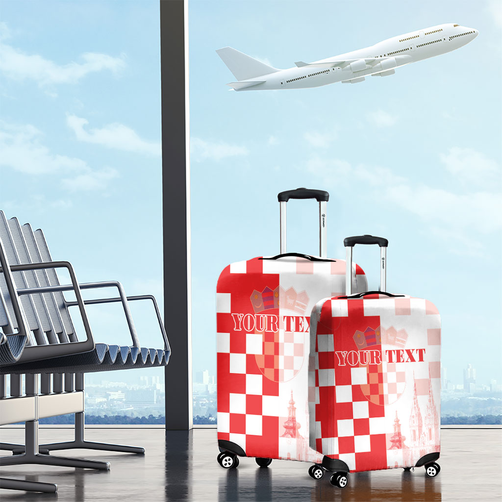 Personalized Croatia Hrvatska Luggage Cover National Day 2026 Red Version