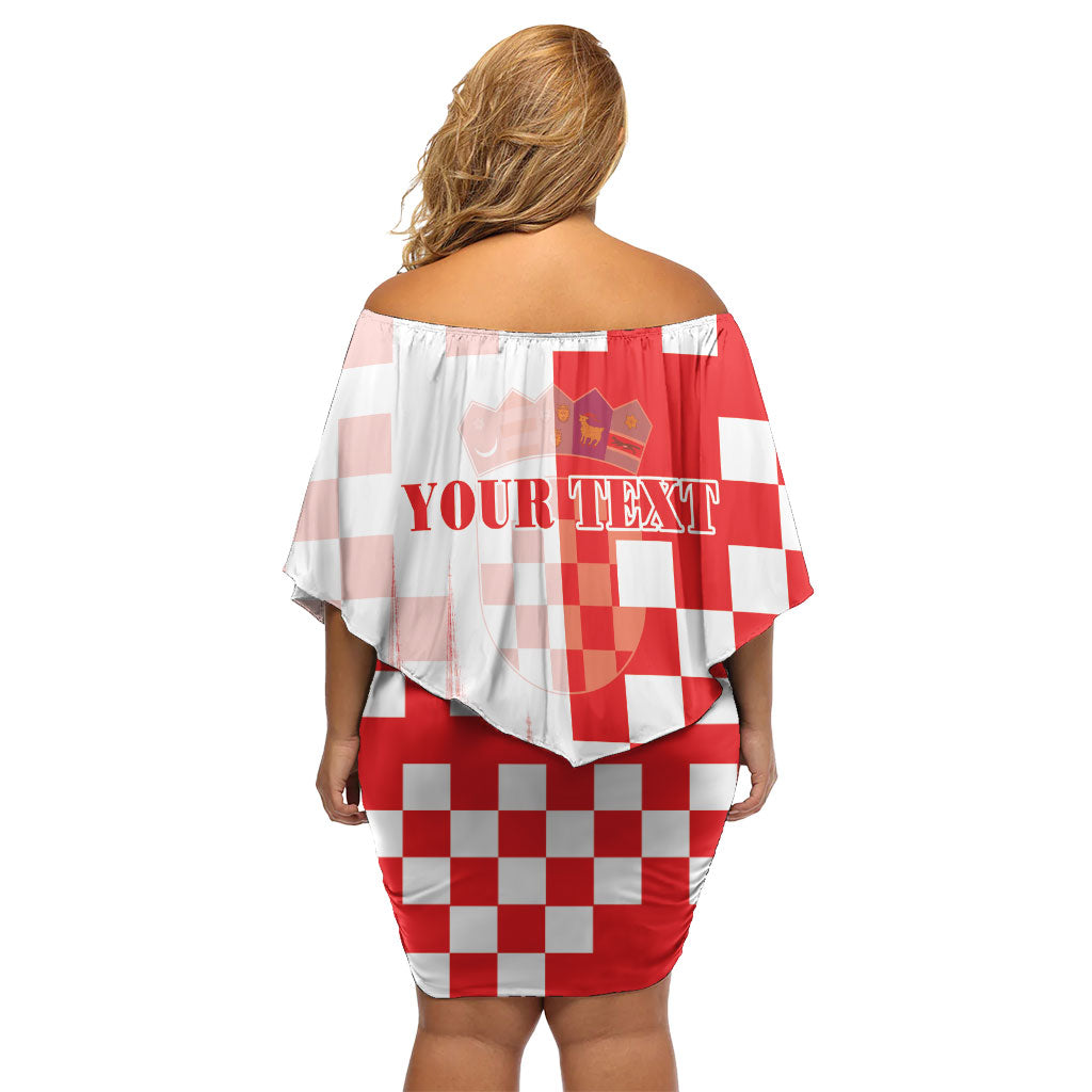 Personalized Croatia Hrvatska Off Shoulder Short Dress National Day 2026 Red Version