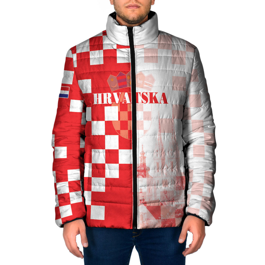 Personalized Croatia Hrvatska Padded Jacket National Day 2026 Red Version