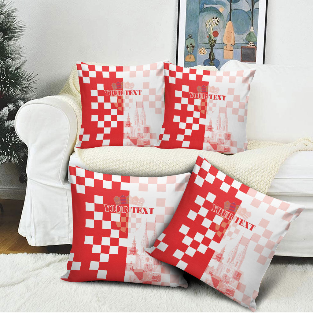 Personalized Croatia Hrvatska Pillow Cover National Day 2026 Red Version