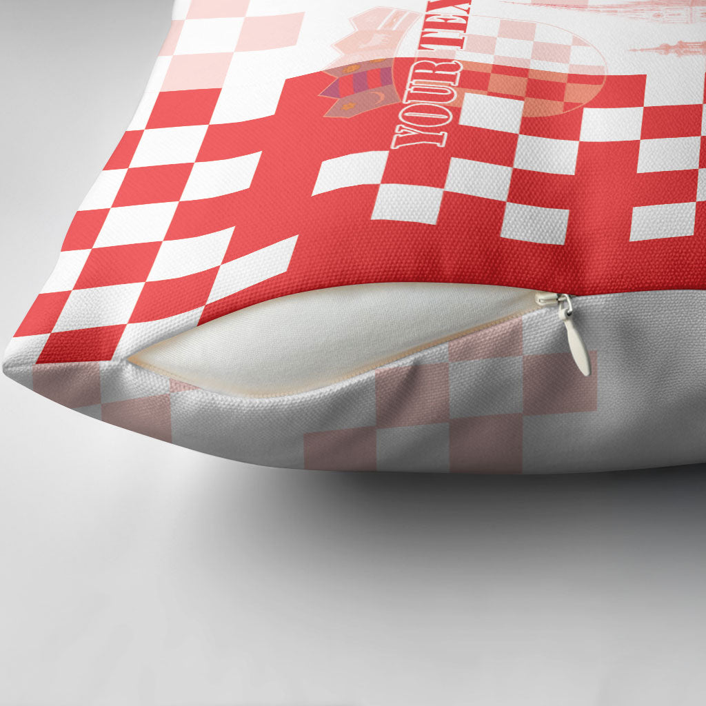 Personalized Croatia Hrvatska Pillow Cover National Day 2026 Red Version
