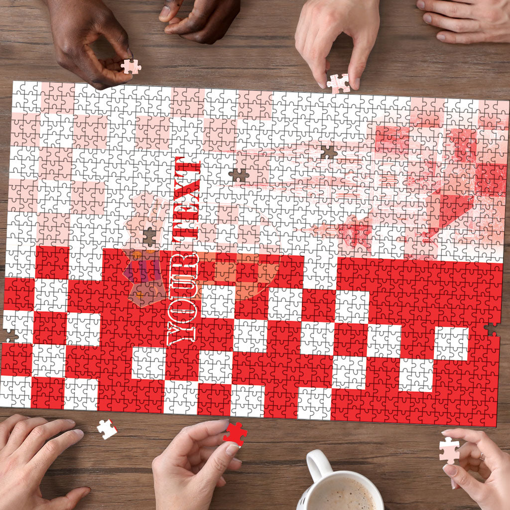 Personalized Croatia Hrvatska Puzzle National Day 2026 Red Version