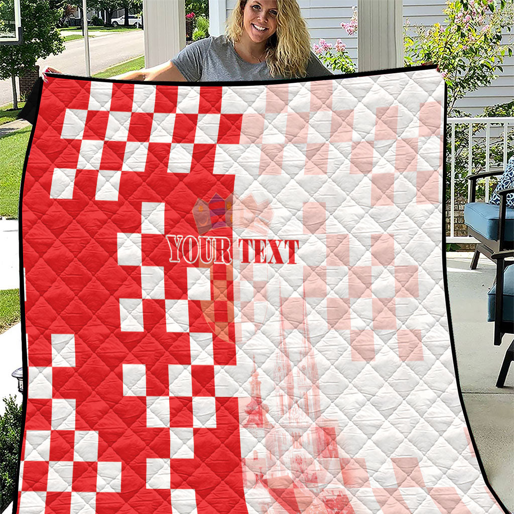 Personalized Croatia Hrvatska Quilt National Day 2026 Red Version
