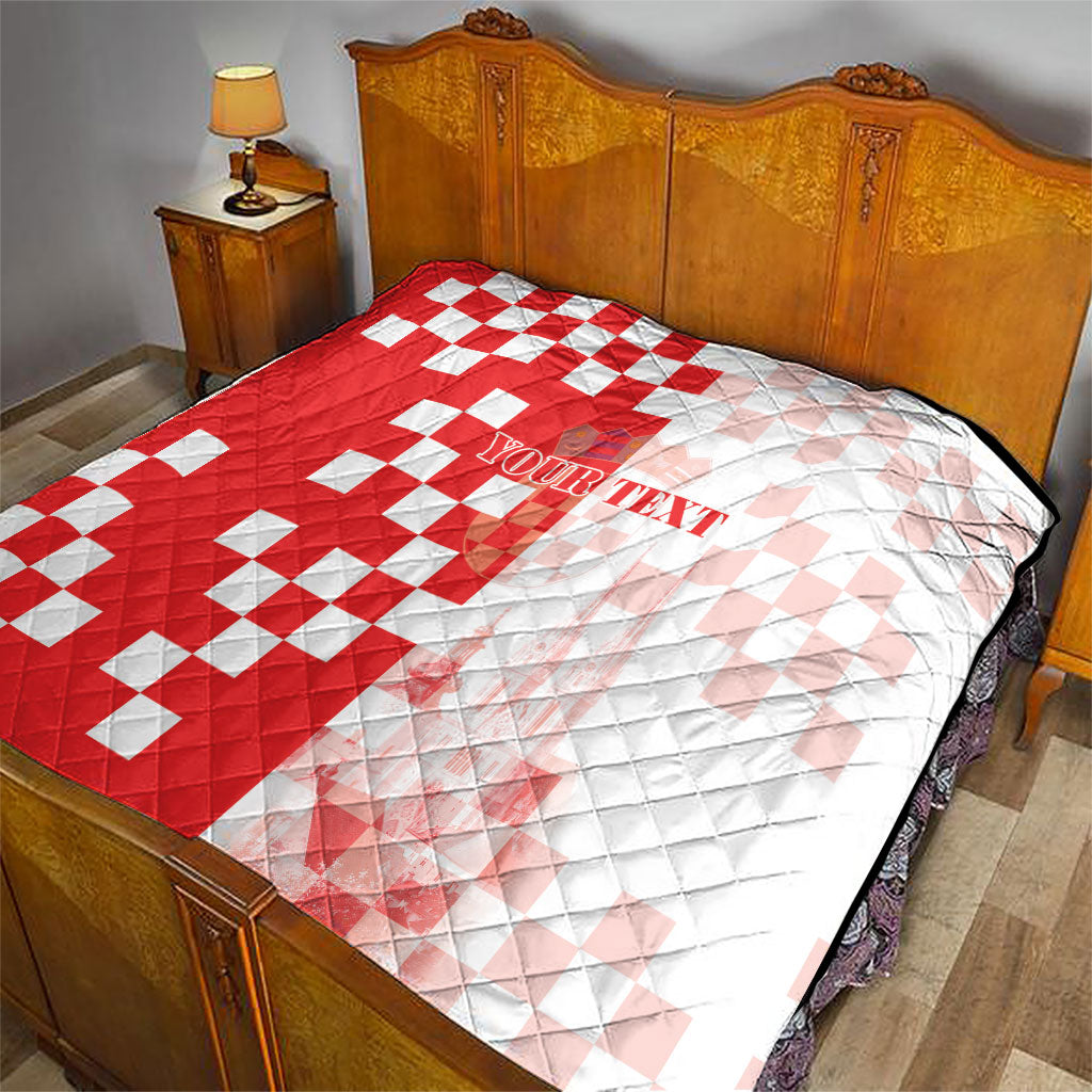 Personalized Croatia Hrvatska Quilt National Day 2026 Red Version