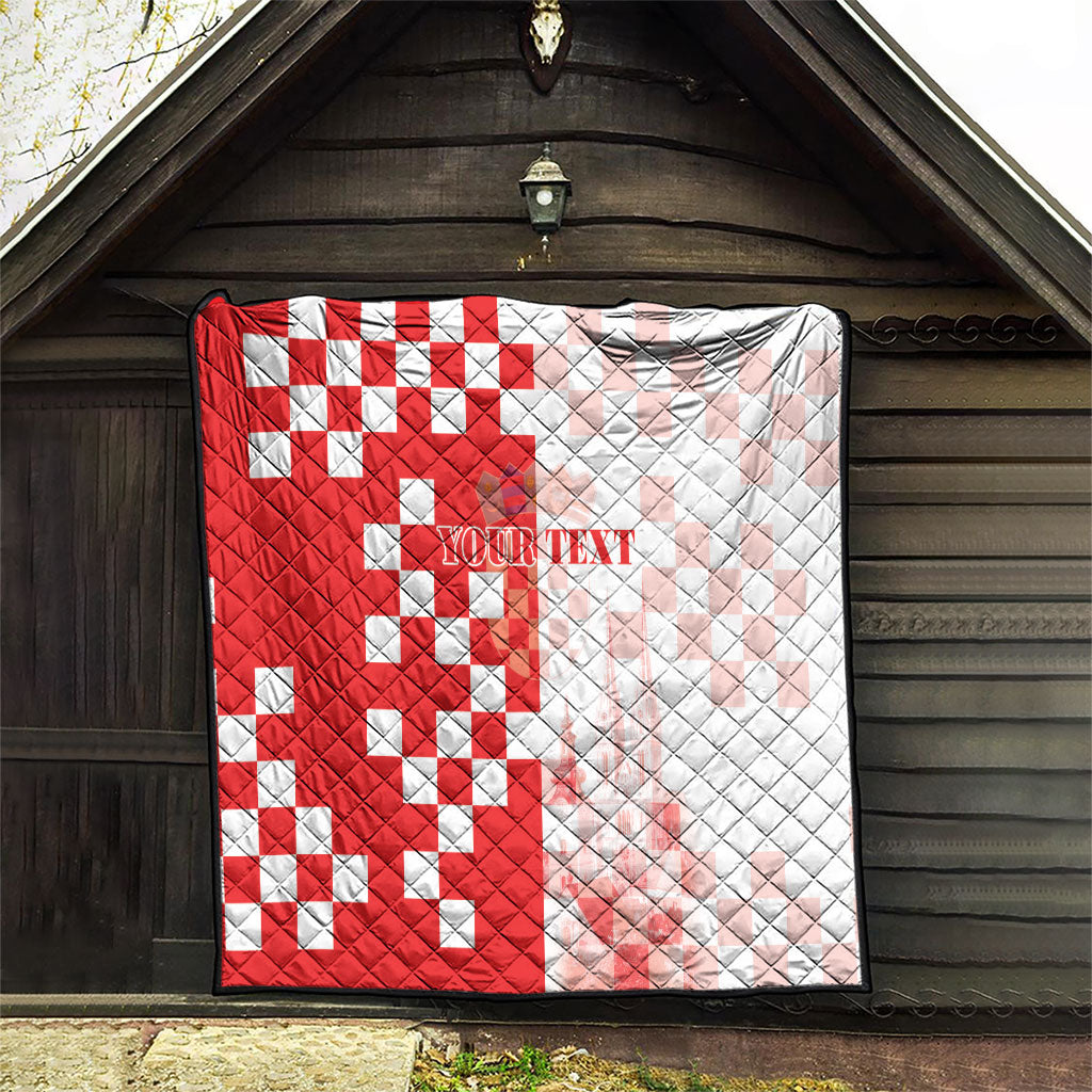 Personalized Croatia Hrvatska Quilt National Day 2026 Red Version