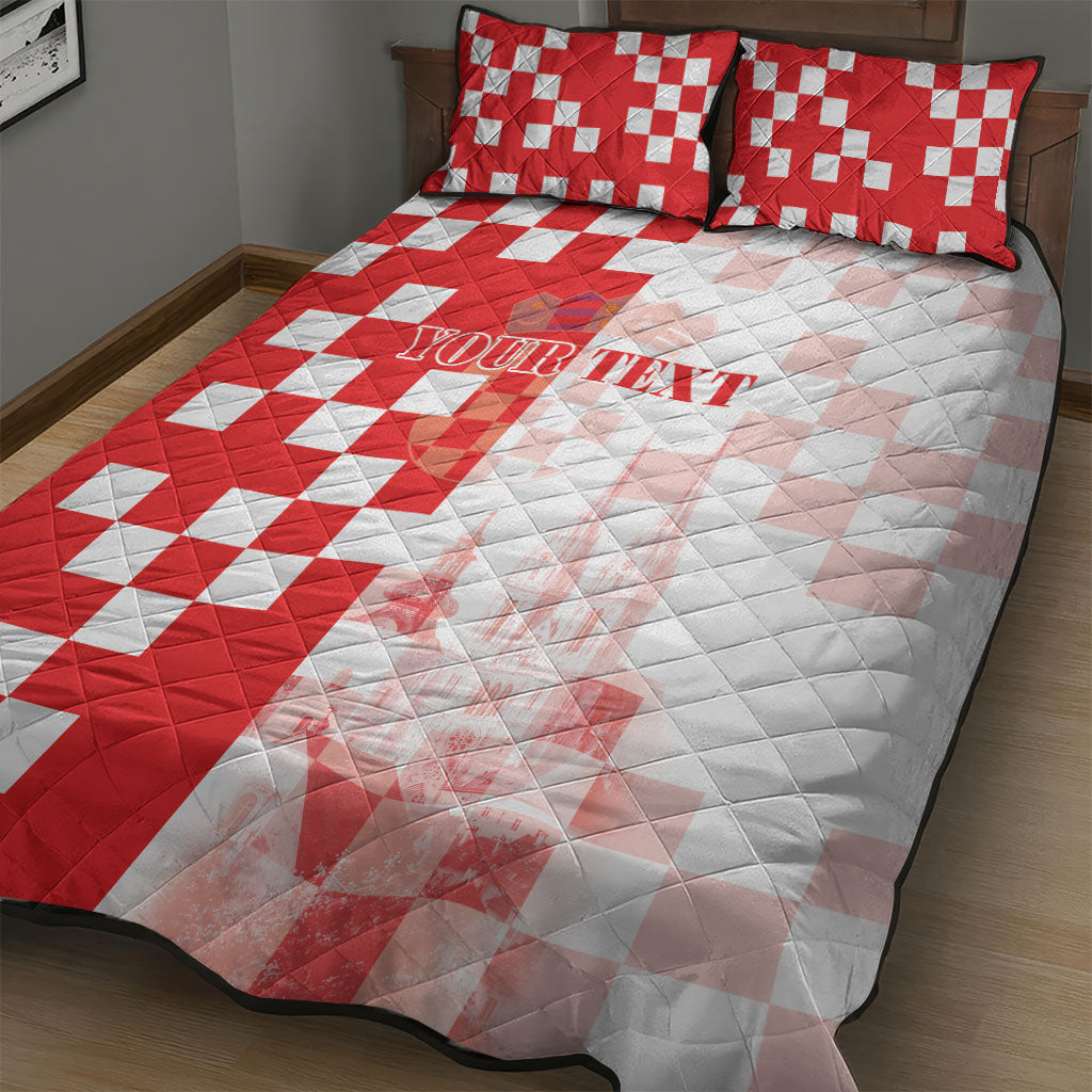 Personalized Croatia Hrvatska Quilt Bed Set National Day 2026 Red Version