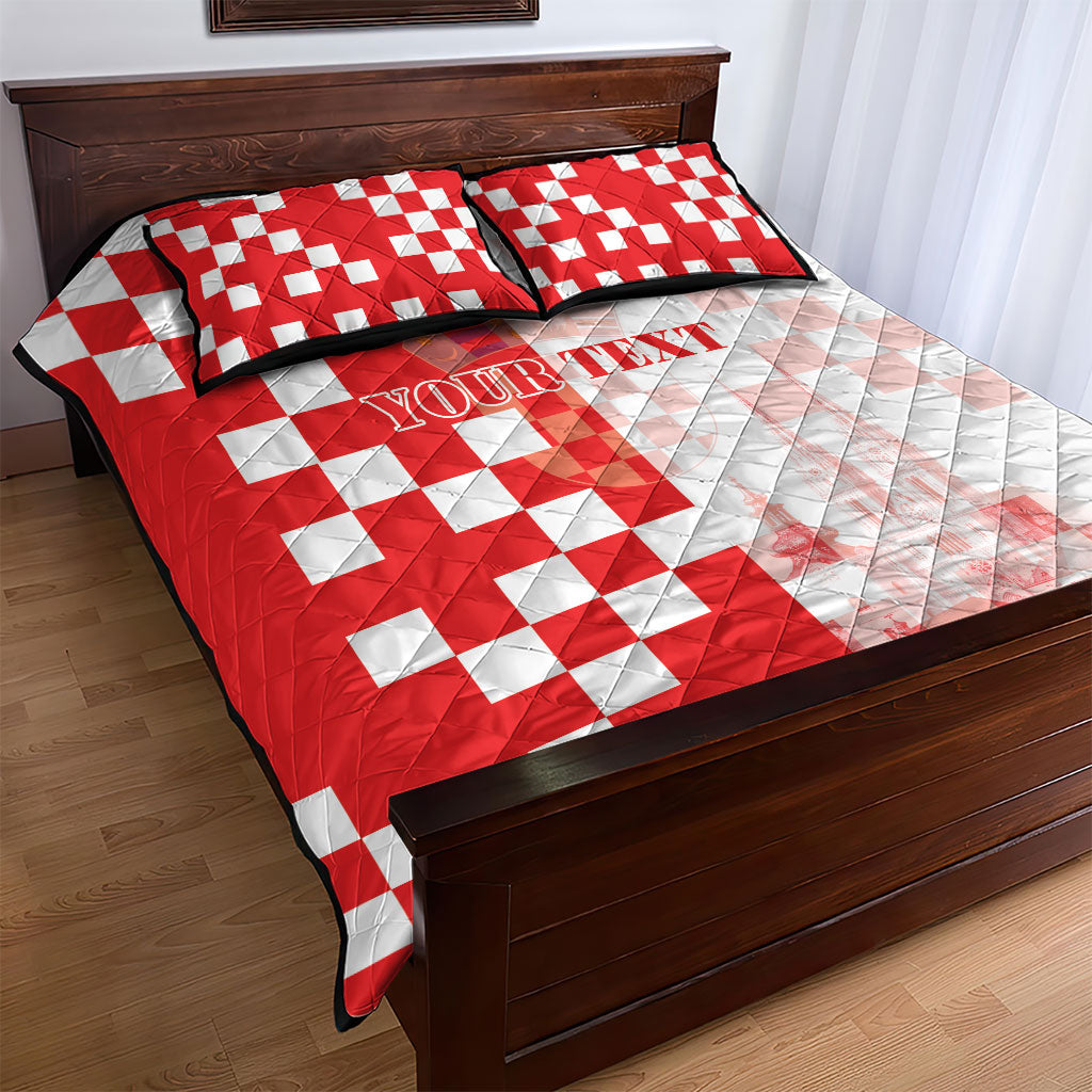 Personalized Croatia Hrvatska Quilt Bed Set National Day 2026 Red Version