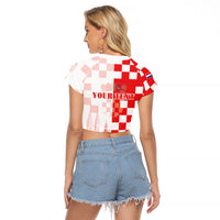Personalized Croatia Hrvatska Raglan Cropped T Shirt National Day 2026 Red Version