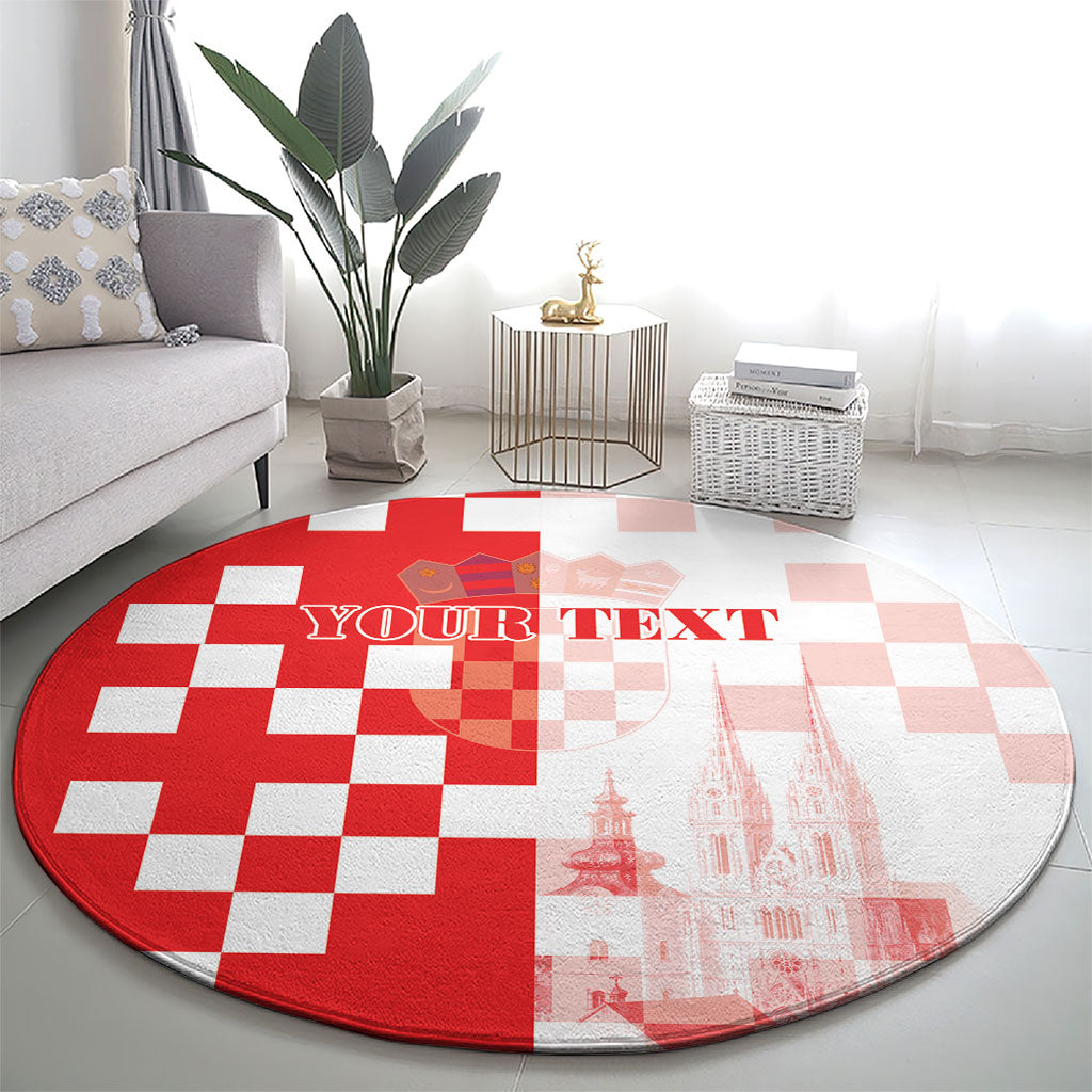 Personalized Croatia Hrvatska Round Carpet National Day 2026 Red Version