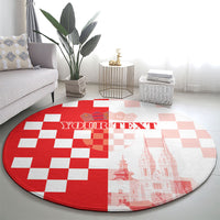 Personalized Croatia Hrvatska Round Carpet National Day 2026 Red Version