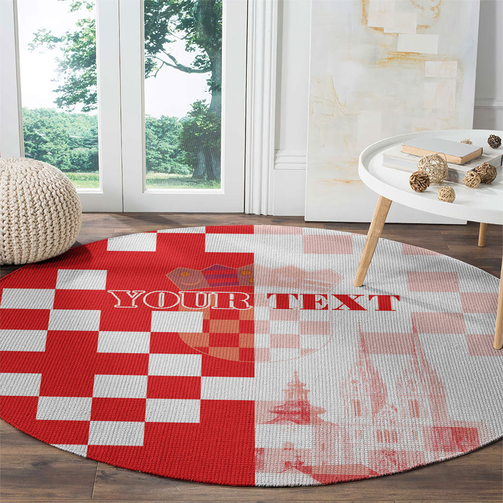 Personalized Croatia Hrvatska Round Carpet National Day 2026 Red Version