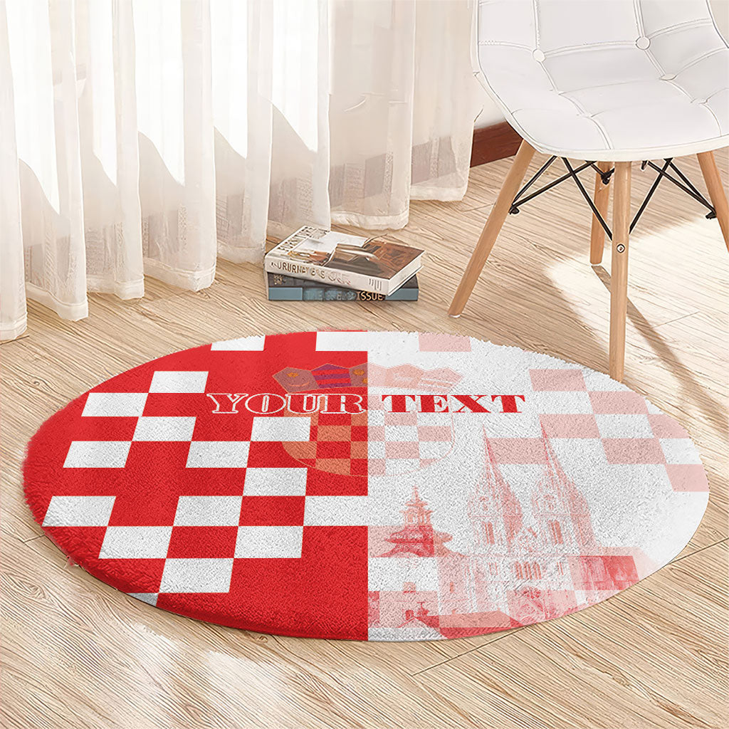 Personalized Croatia Hrvatska Round Carpet National Day 2026 Red Version