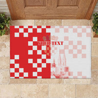 Personalized Croatia Hrvatska Rubber Doormat National Day 2026 Red Version