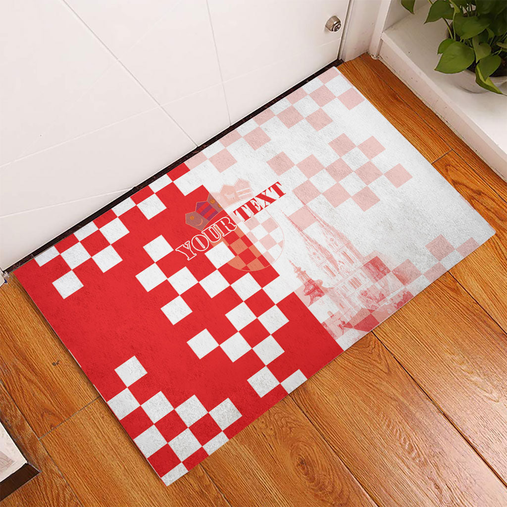 Personalized Croatia Hrvatska Rubber Doormat National Day 2026 Red Version