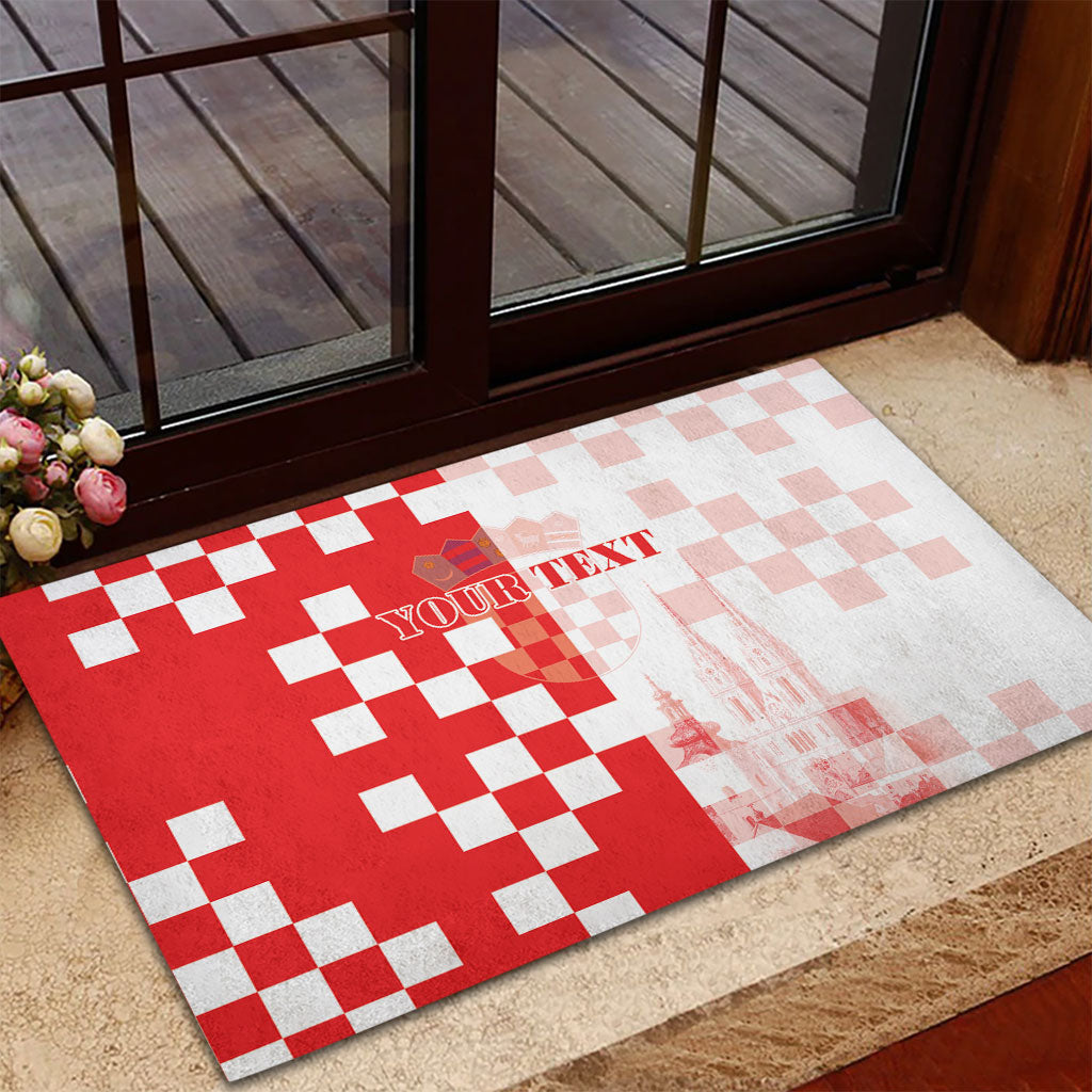 Personalized Croatia Hrvatska Rubber Doormat National Day 2026 Red Version