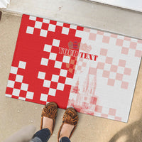 Personalized Croatia Hrvatska Rubber Doormat National Day 2026 Red Version