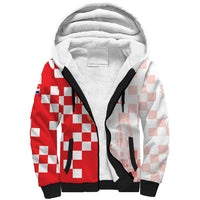 Personalized Croatia Hrvatska Sherpa Hoodie National Day 2026 Red Version