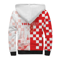 Personalized Croatia Hrvatska Sherpa Hoodie National Day 2026 Red Version
