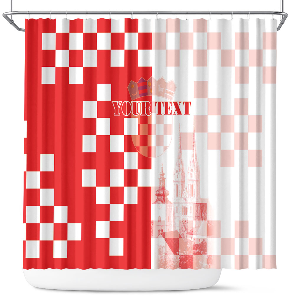 Personalized Croatia Hrvatska Shower Curtain National Day 2026 Red Version