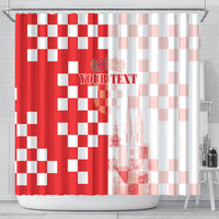 Personalized Croatia Hrvatska Shower Curtain National Day 2026 Red Version