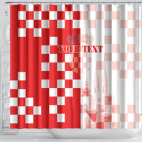 Personalized Croatia Hrvatska Shower Curtain National Day 2026 Red Version