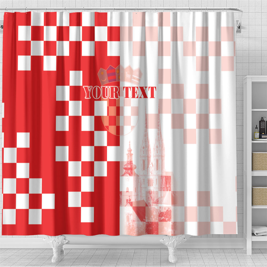 Personalized Croatia Hrvatska Shower Curtain National Day 2026 Red Version