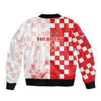 Personalized Croatia Hrvatska Sleeve Zip Bomber Jacket National Day 2026 Red Version