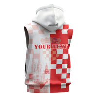 Personalized Croatia Hrvatska Sleeveless Hoodie National Day 2026 Red Version
