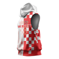 Personalized Croatia Hrvatska Sleeveless Hoodie National Day 2026 Red Version