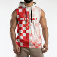 Personalized Croatia Hrvatska Sleeveless Hoodie National Day 2026 Red Version