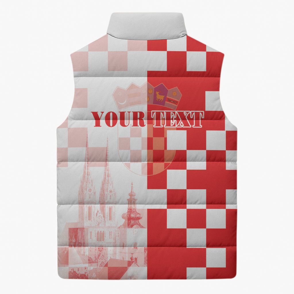 Personalized Croatia Hrvatska Sleeveless Puffer Jacket National Day 2026 Red Version