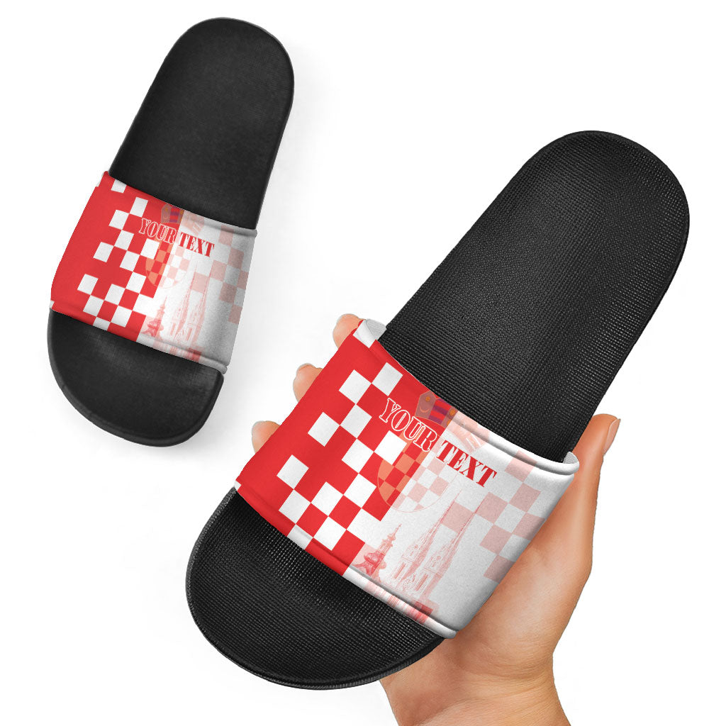 Personalized Croatia Hrvatska Slide Sandals National Day 2026 Red Version