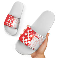 Personalized Croatia Hrvatska Slide Sandals National Day 2026 Red Version