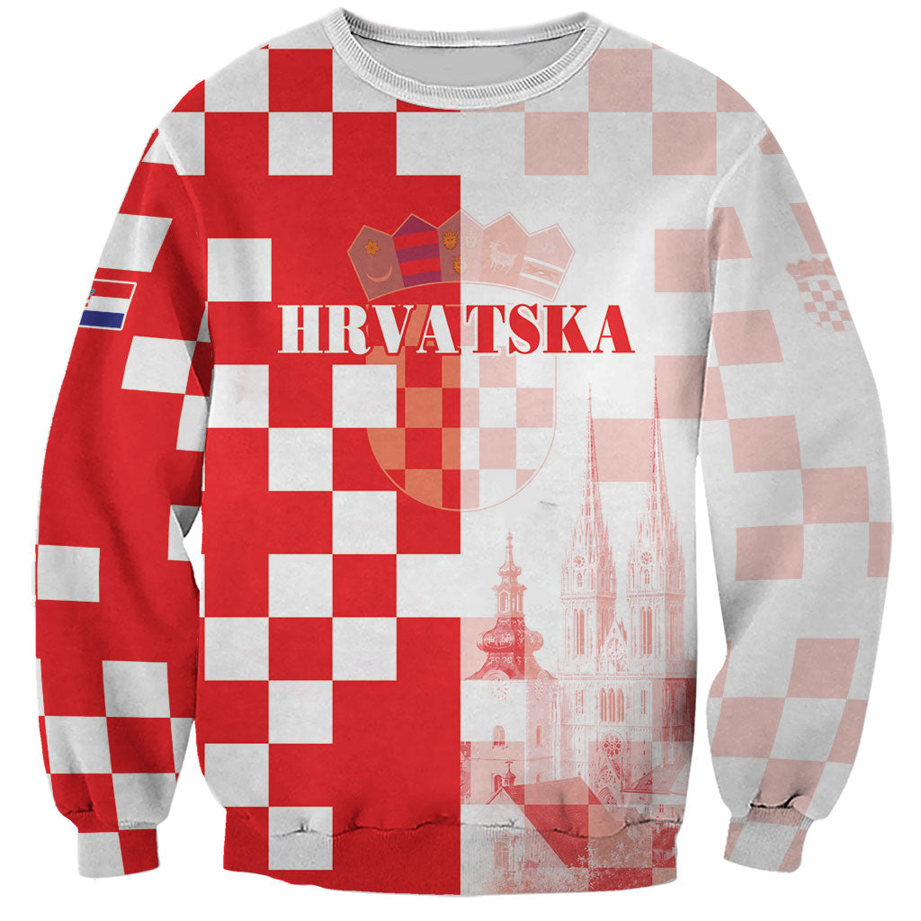 Personalized Croatia Hrvatska Sweatshirt National Day 2026 Red Version