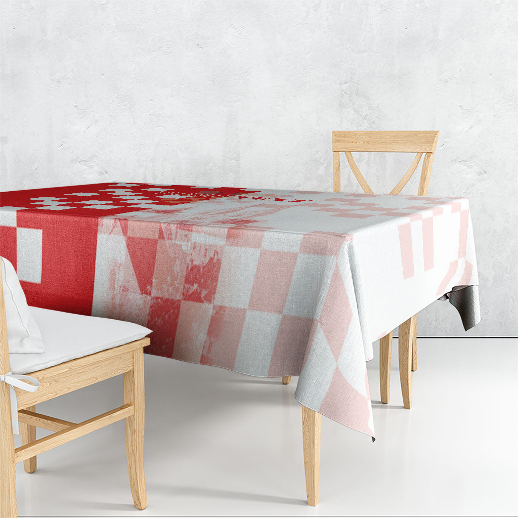 Personalized Croatia Hrvatska Tablecloth National Day 2026 Red Version