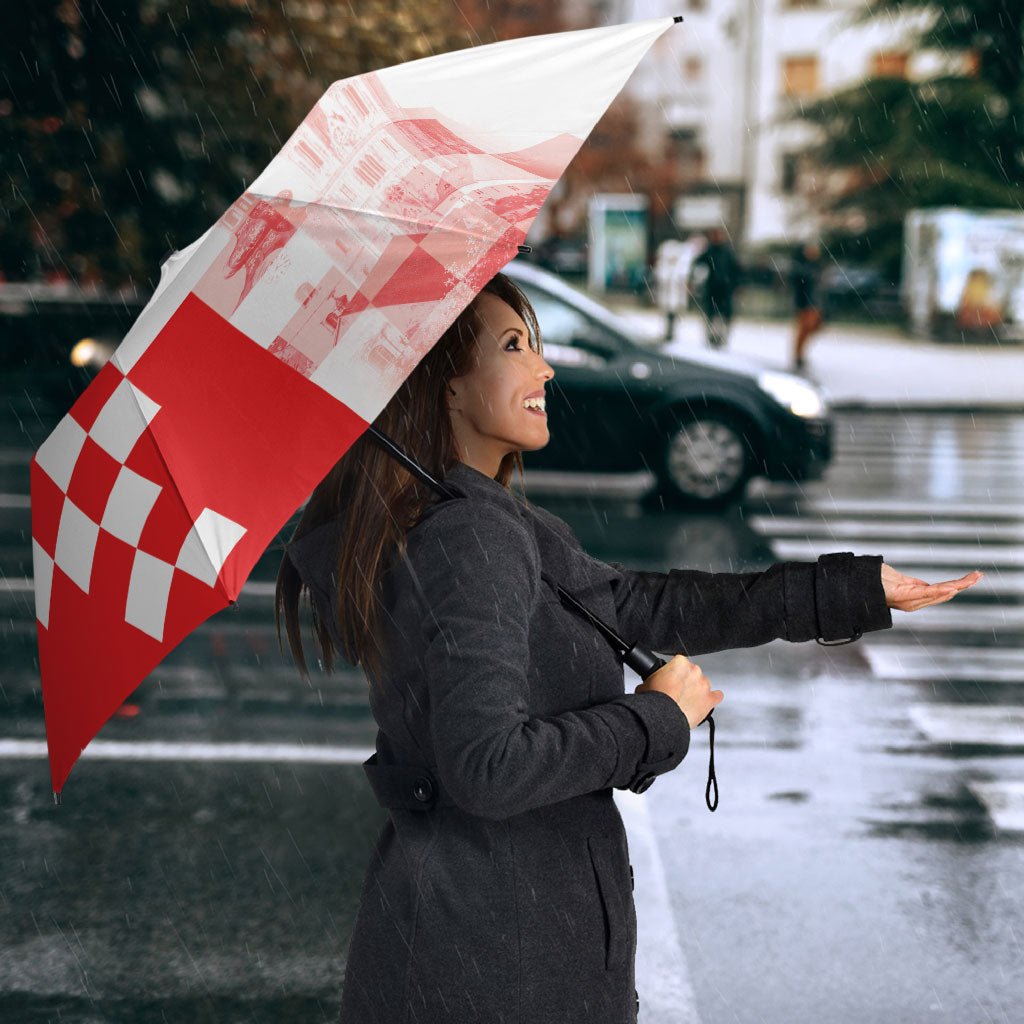 Personalized Croatia Hrvatska Umbrella National Day 2026 Red Version