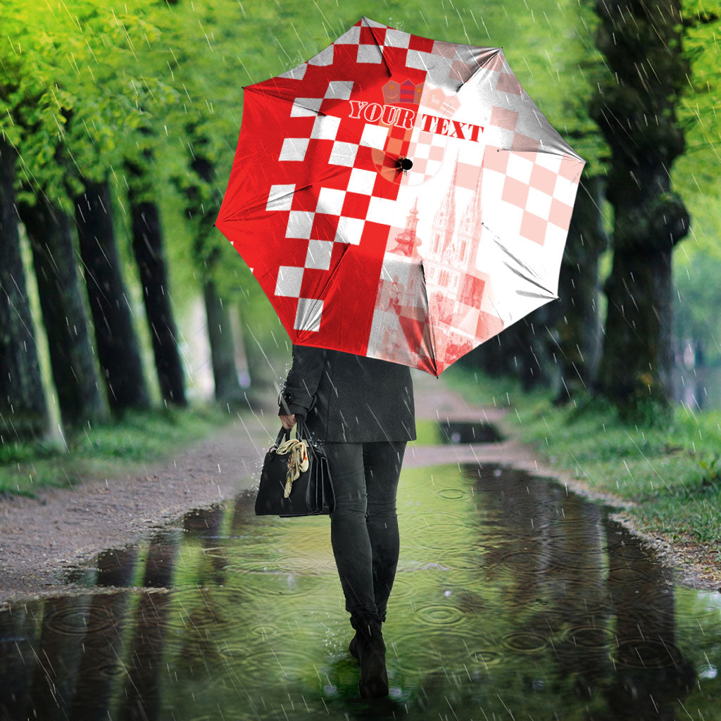 Personalized Croatia Hrvatska Umbrella National Day 2026 Red Version